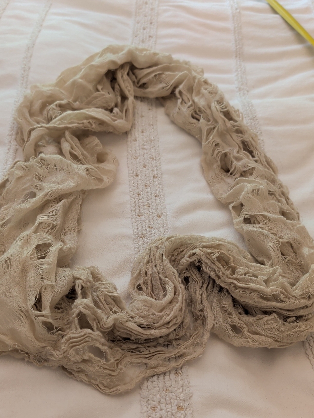 River Island Light Beige Ruffled Wrap Scarf